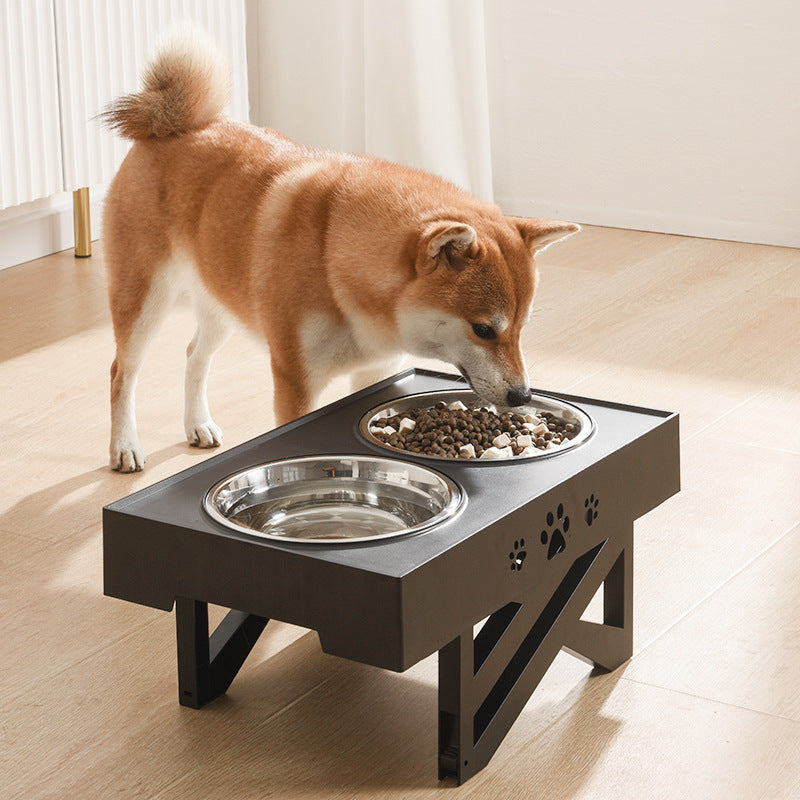 Elevated Stainless Steel Dog Food Bowl – Adjustable