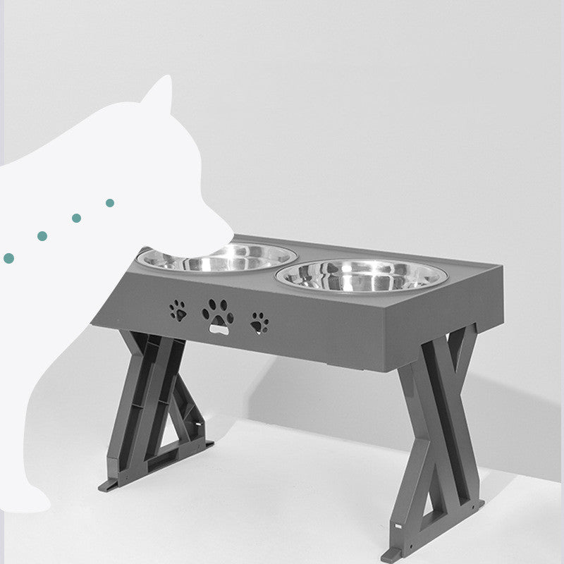 Elevated Stainless Steel Dog Food Bowl – Adjustable