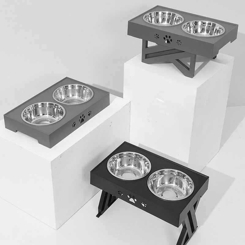 Elevated Stainless Steel Dog Food Bowl – Adjustable