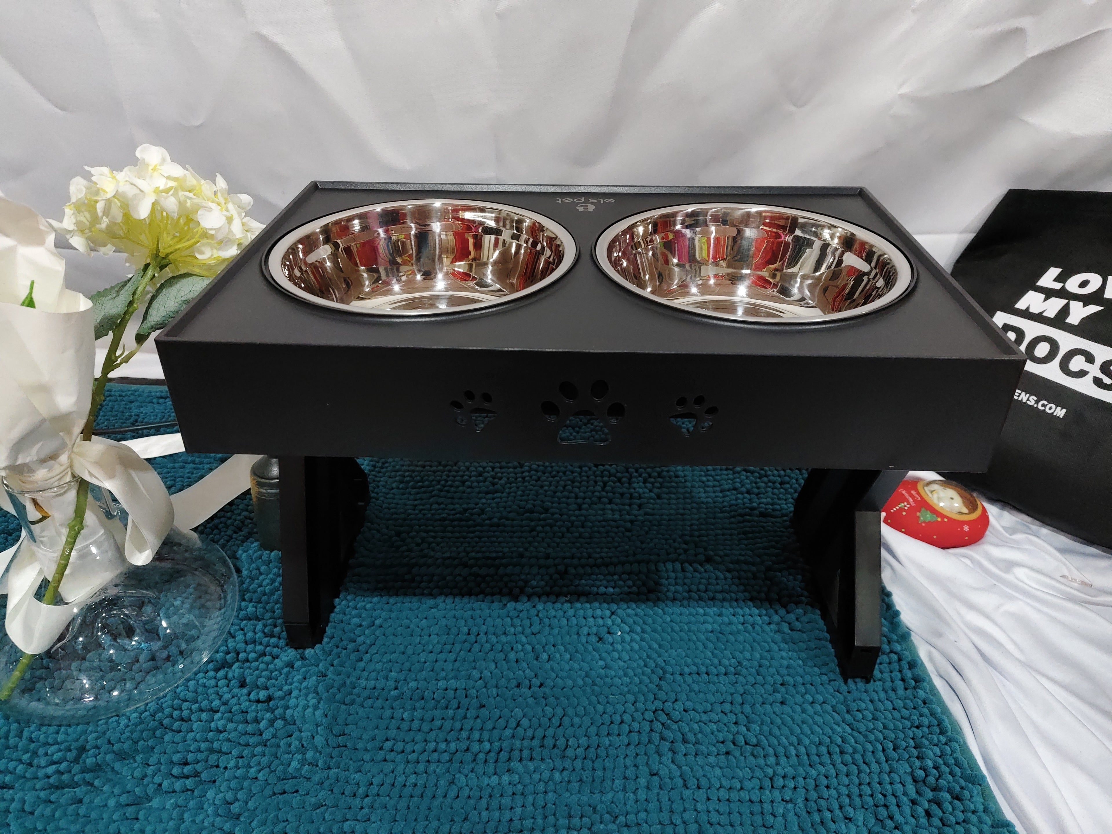 Elevated Stainless Steel Dog Food Bowl – Adjustable