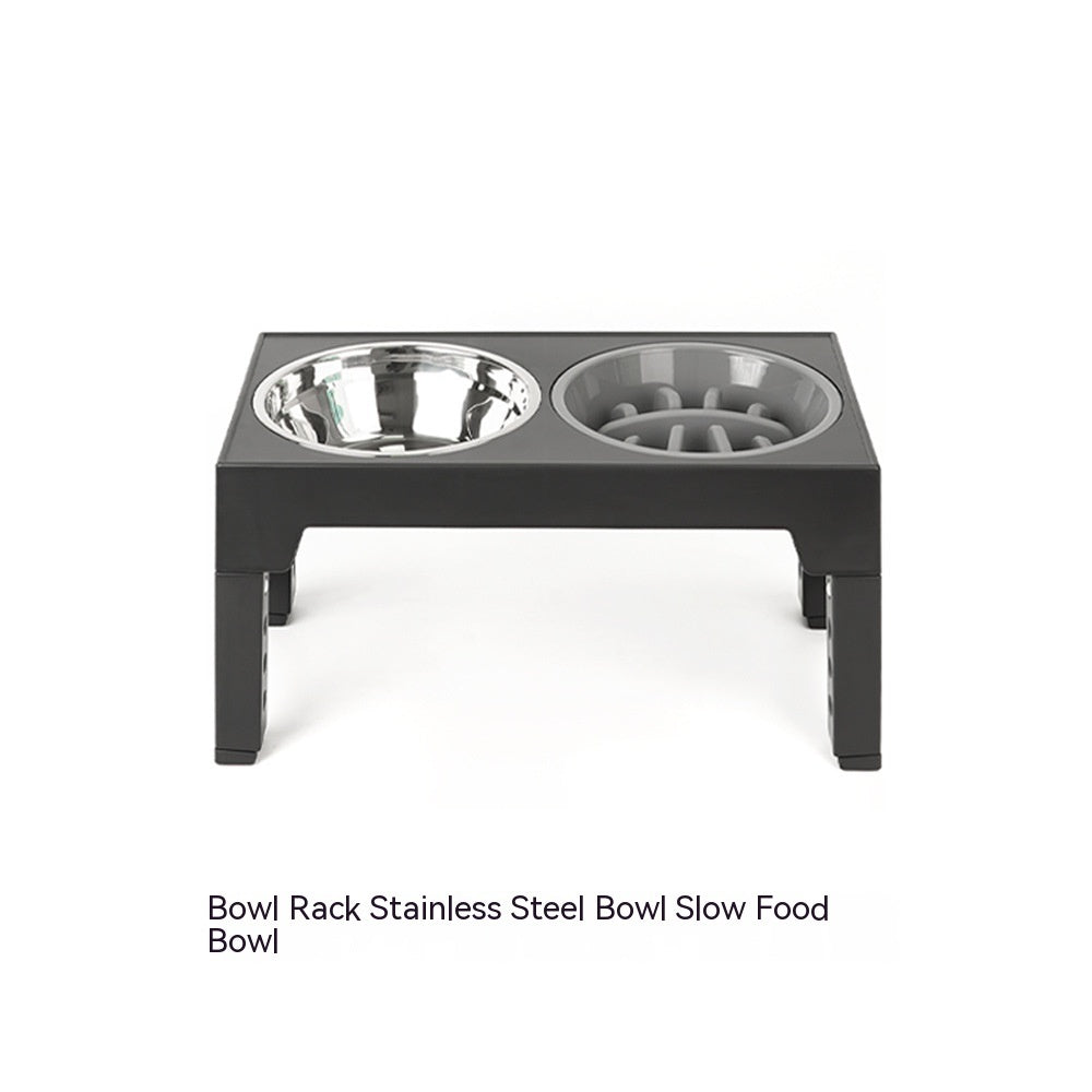 Adjustable Slow Feeder Dog Bowl with Neck Protection