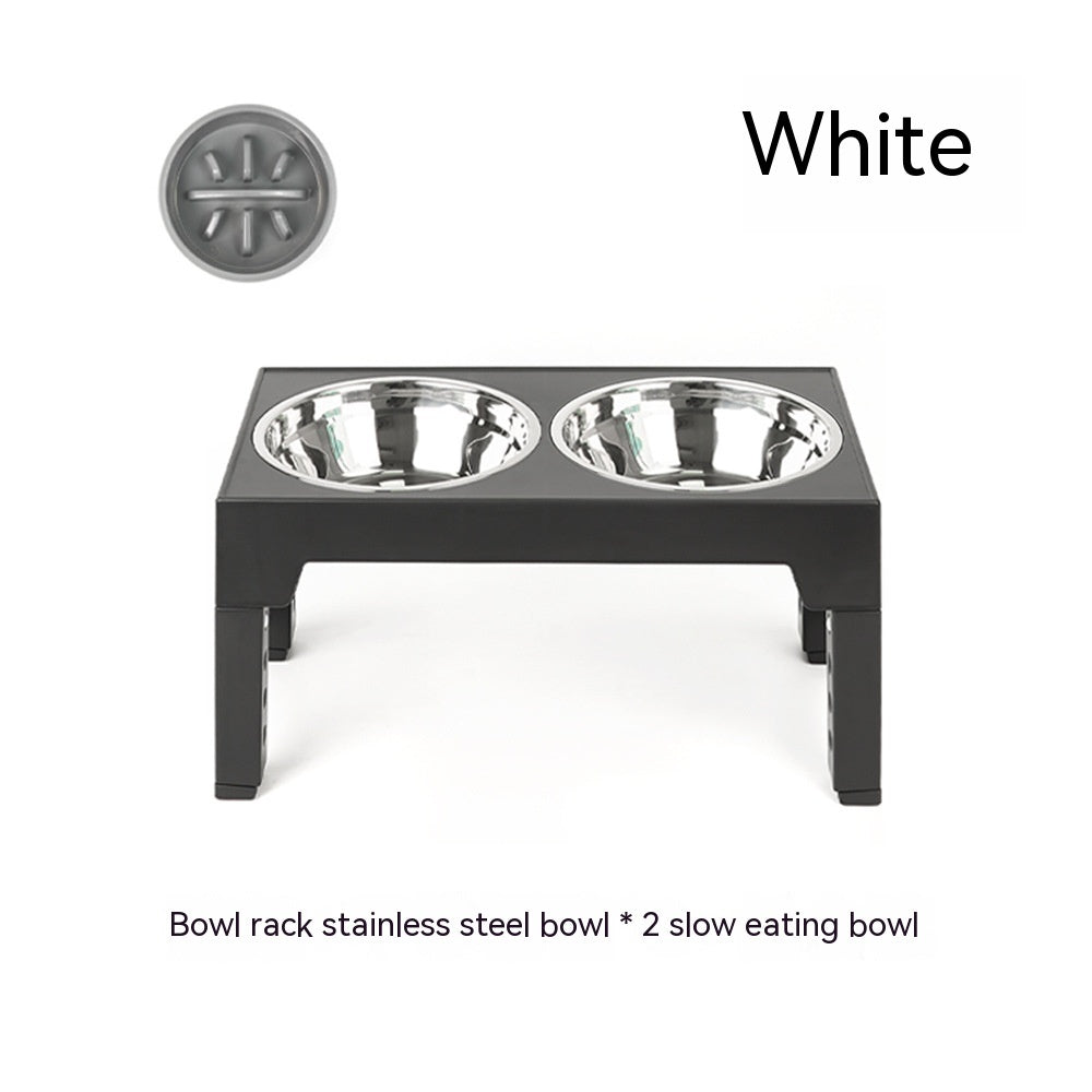 Adjustable Slow Feeder Dog Bowl with Neck Protection
