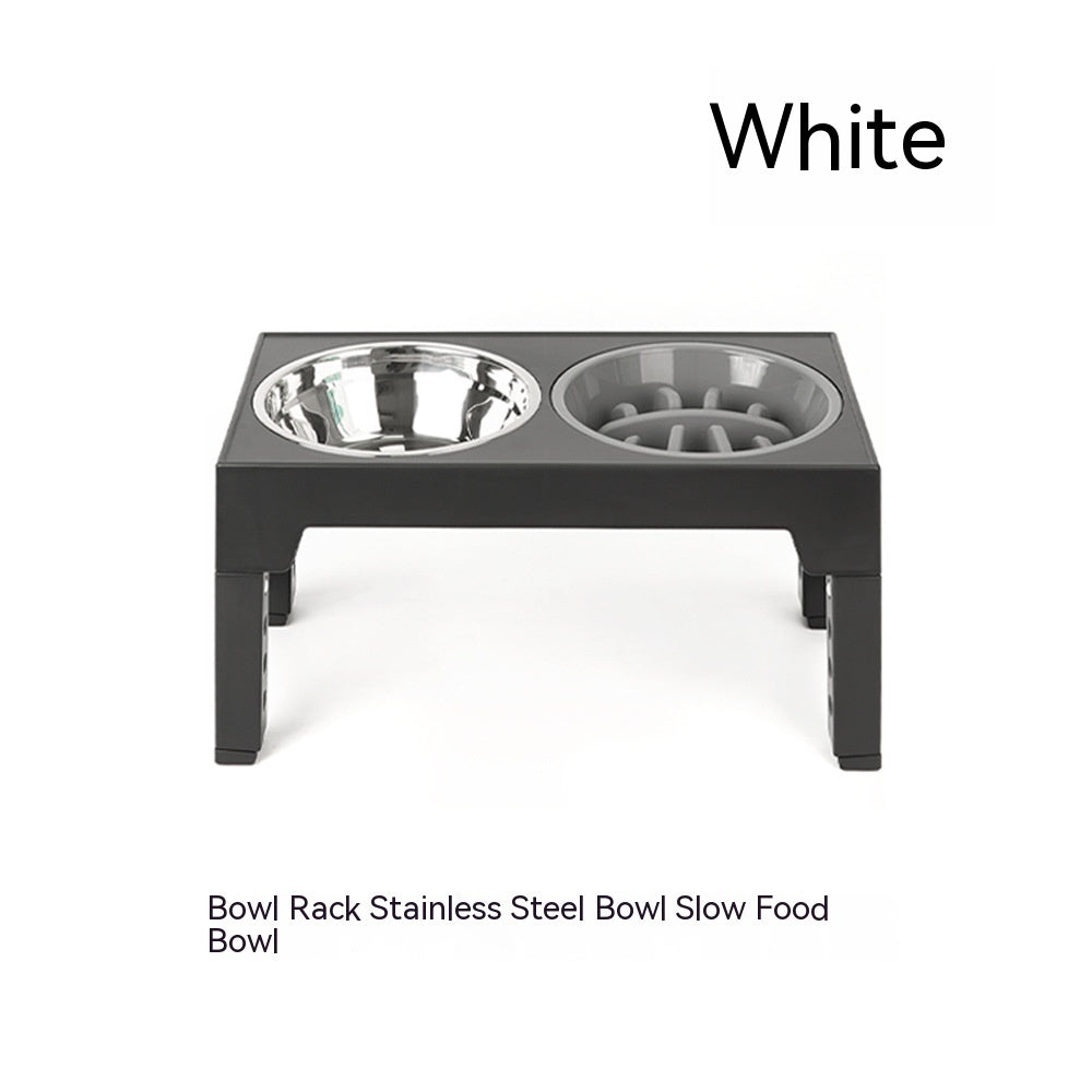 Adjustable Slow Feeder Dog Bowl with Neck Protection