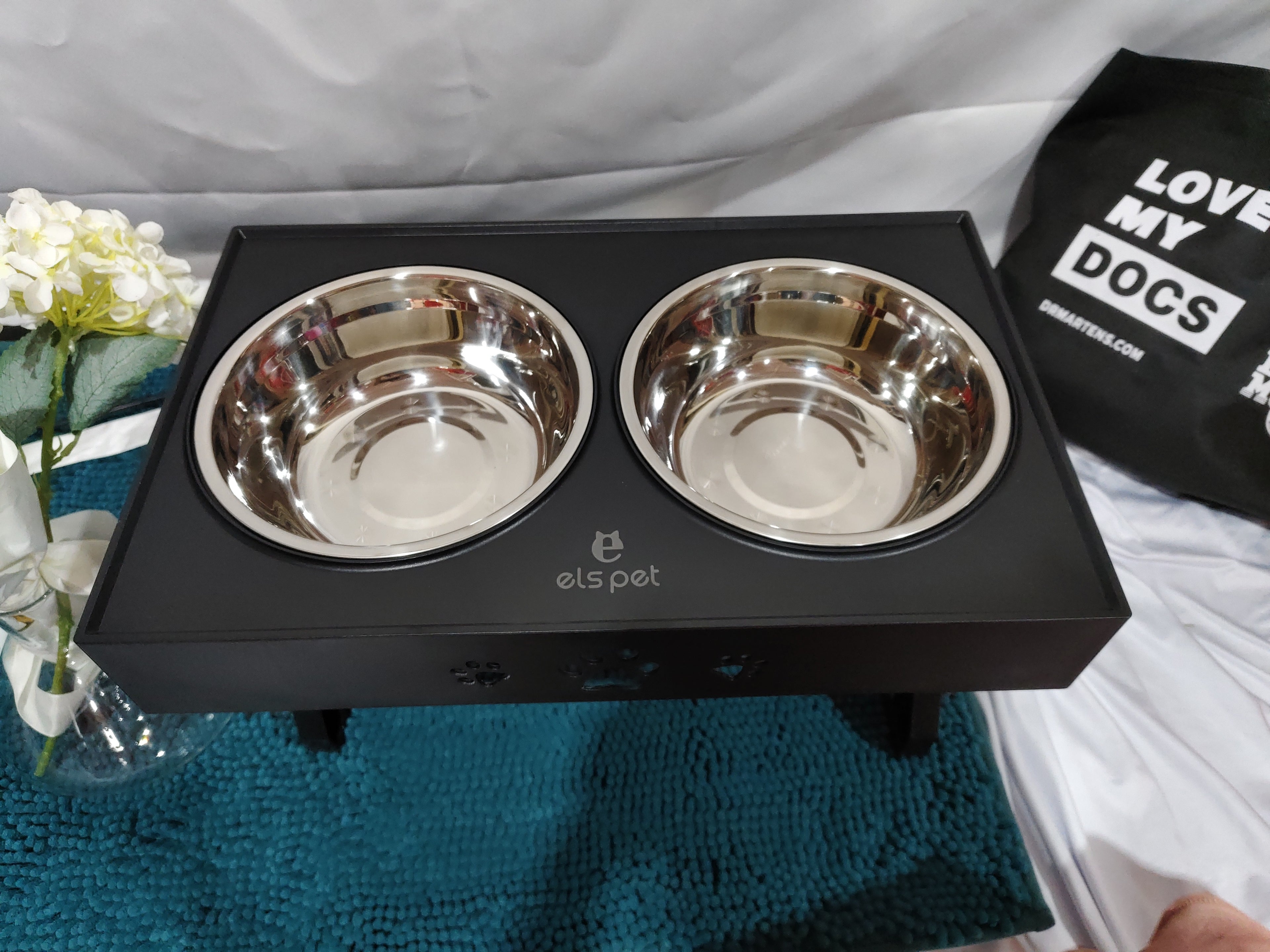 Elevated Stainless Steel Dog Food Bowl – Adjustable