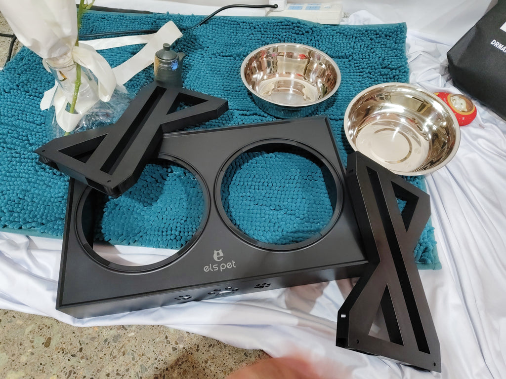 Elevated Stainless Steel Dog Food Bowl – Adjustable