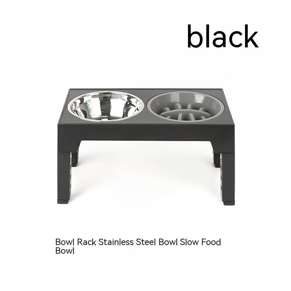 Adjustable Slow Feeder Dog Bowl with Neck Protection