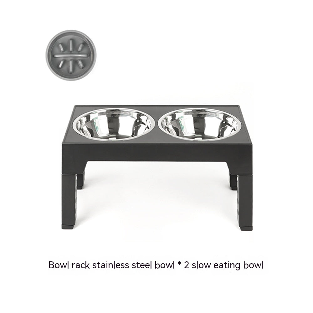 Adjustable Slow Feeder Dog Bowl with Neck Protection