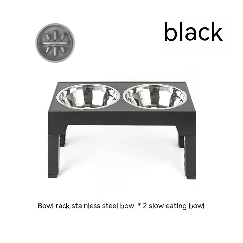 Adjustable Slow Feeder Dog Bowl with Neck Protection