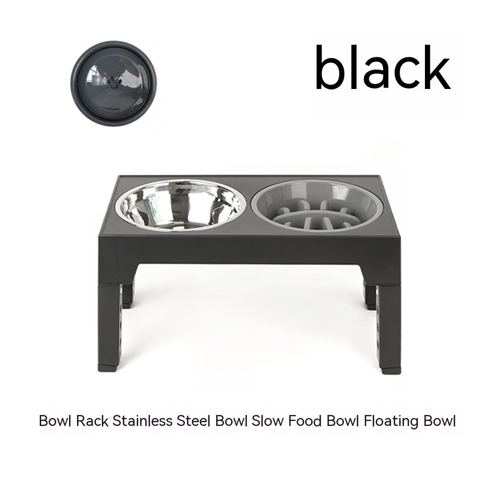 Adjustable Slow Feeder Dog Bowl with Neck Protection